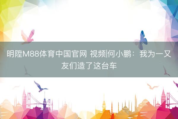 明陞M88体育中国官网 视频|何小鹏：我为一又友们造了这台车