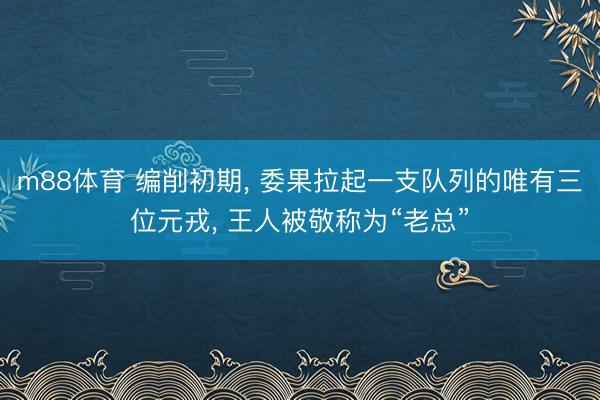 m88体育 编削初期， 委果拉起一支队列的唯有三位元戎， 王人被敬称为“老总”