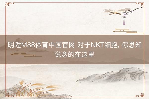 明陞M88体育中国官网 对于NKT细胞， 你思知说念的在这里