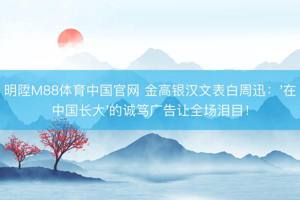 明陞M88体育中国官网 金高银汉文表白周迅：'在中国长大'的诚笃广告让全场泪目！
