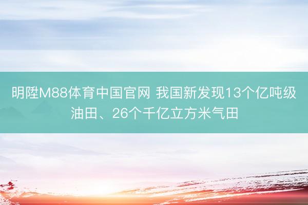 明陞M88体育中国官网 我国新发现13个亿吨级油田、26个千亿立方米气田